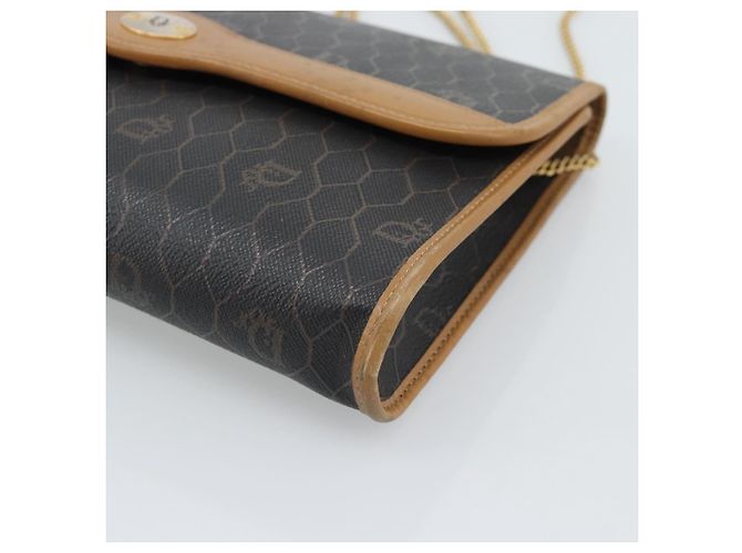 Borsa a tracolla con catena Christian Dior Honeycomb Canvas PVC Nero Oro Auth ep15113 D'oro - vista 9