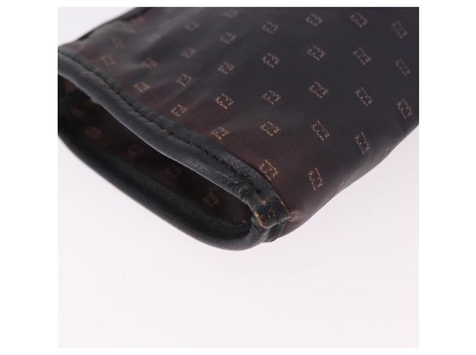 Borsa a tracolla FENDI in PVC e tela nera Auth bs36074 Nero - vista 15