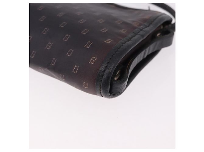 Borsa a tracolla FENDI in PVC e tela nera Auth bs36074 Nero - vista 16