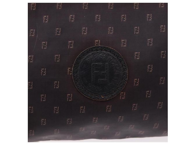Borsa a tracolla FENDI in PVC e tela nera Auth bs36074 Nero - vista 17