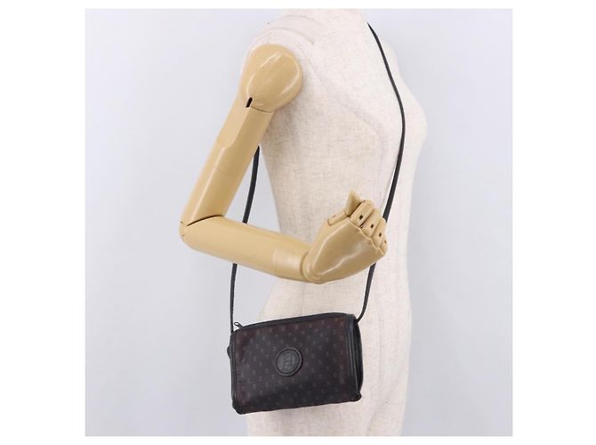 Borsa a tracolla FENDI in PVC e tela nera Auth bs36074 Nero - vista 20