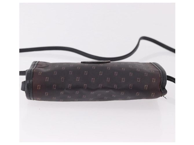 Borsa a tracolla FENDI in PVC e tela nera Auth bs36074 Nero - vista 5