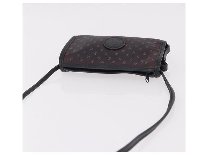 Borsa a tracolla FENDI in PVC e tela nera Auth bs36074 Nero - vista 6