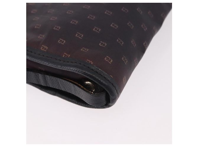Borsa a tracolla FENDI in PVC e tela nera Auth bs36074 Nero - vista 9