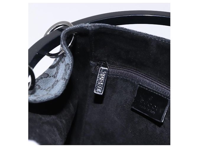 Borsa a tracolla GUCCI GG Canvas Nera Argento 001 3750 Auth ka5315A Nero - vista 20