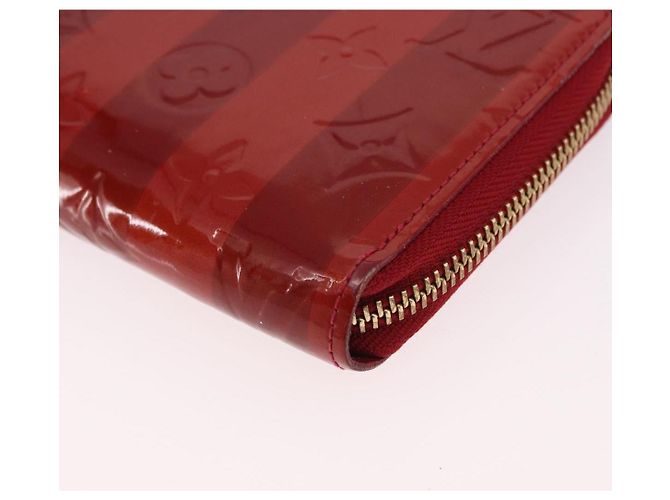 LOUIS VUITTON Vernis Rayure Zippy Long Wallet Pomme D'amour M91718 Auth 192031 Rosso - vista 14