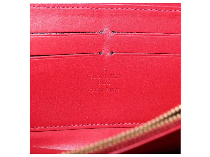 LOUIS VUITTON Vernis Rayure Zippy Long Wallet Pomme D'amour M91718 Auth 192031 Rosso - vista 17