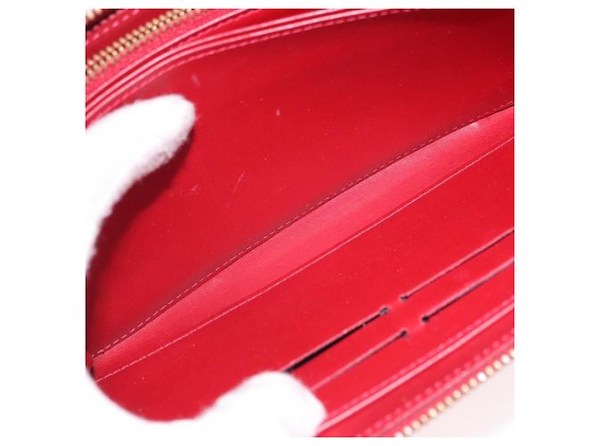 LOUIS VUITTON Vernis Rayure Zippy Long Wallet Pomme D'amour M91718 Auth 192031 Rosso - vista 19