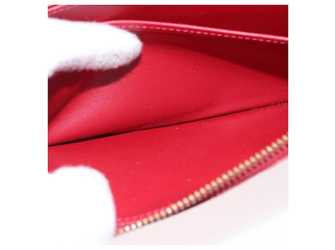 LOUIS VUITTON Vernis Rayure Zippy Long Wallet Pomme D'amour M91718 Auth 192031 Rosso - vista 20