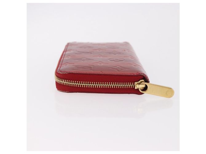 LOUIS VUITTON Vernis Rayure Zippy Long Wallet Pomme D'amour M91718 Auth 192031 Rosso - vista 4