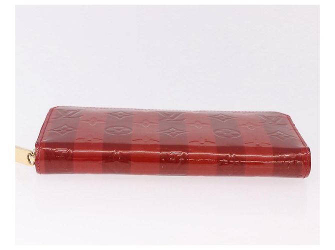 LOUIS VUITTON Vernis Rayure Zippy Long Wallet Pomme D'amour M91718 Auth 192031 Rosso - vista 6