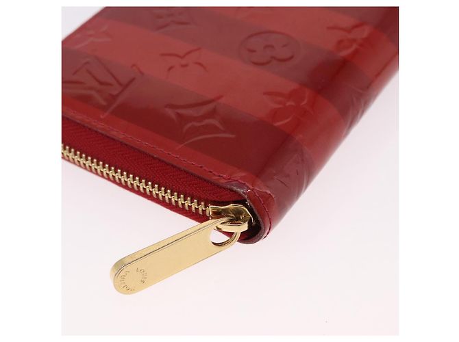 LOUIS VUITTON Vernis Rayure Zippy Long Wallet Pomme D'amour M91718 Auth 192031 Rosso - vista 7