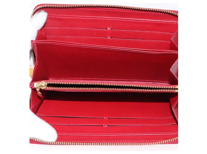 LOUIS VUITTON Vernis Rayure Zippy Long Wallet Pomme D'amour M91718 Auth 192031 Rosso - vista 9