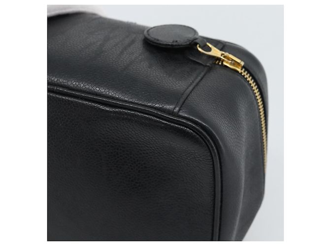 CHANEL COCO Mark Vanity Neceser de Piel de Caviar Negro Oro CC Auténtico ar14059 Dorado - vista 16