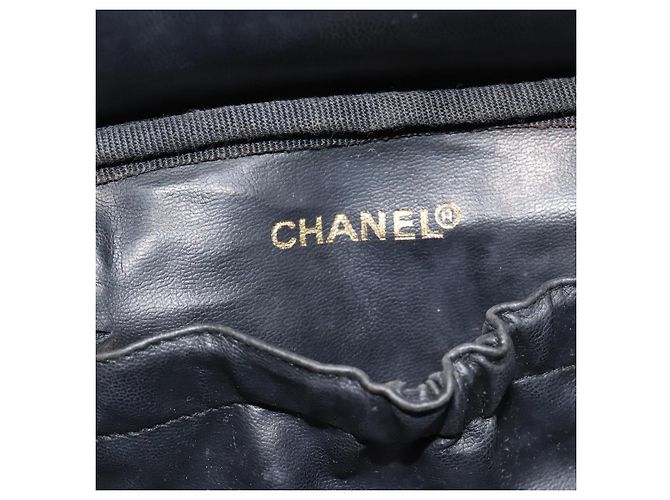 CHANEL COCO Mark Vanity Neceser de Piel de Caviar Negro Oro CC Auténtico ar14059 Dorado - vista 19