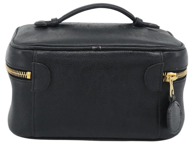CHANEL COCO Mark Vanity Neceser de Piel de Caviar Negro Oro CC Auténtico ar14059 Dorado - vista 2