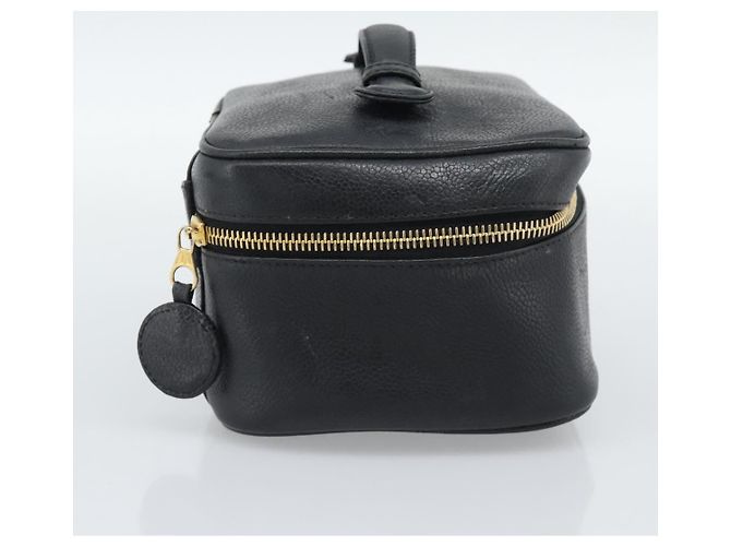 CHANEL COCO Mark Vanity Neceser de Piel de Caviar Negro Oro CC Auténtico ar14059 Dorado - vista 3