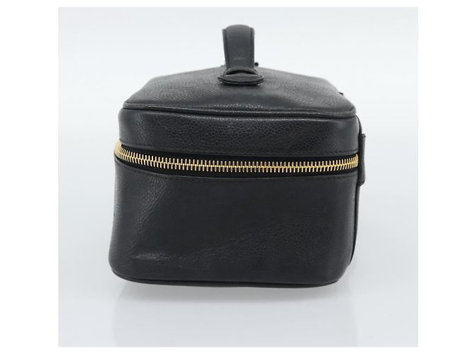 CHANEL COCO Mark Vanity Neceser de Piel de Caviar Negro Oro CC Auténtico ar14059 Dorado - vista 4