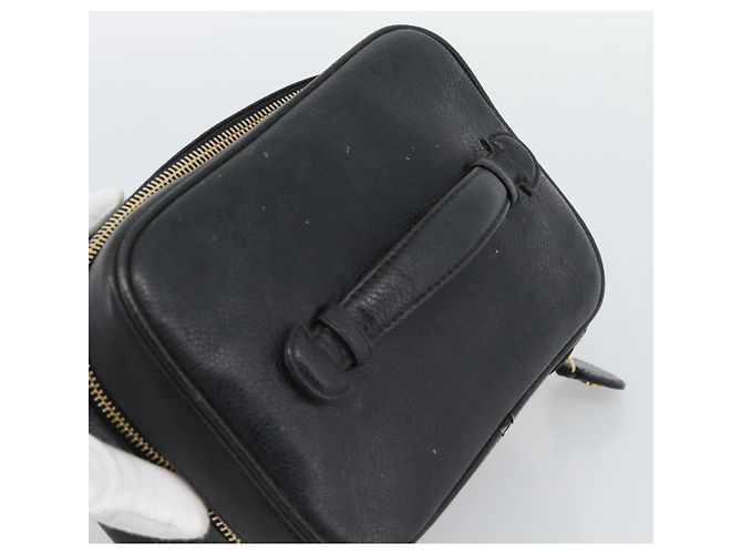CHANEL COCO Mark Vanity Neceser de Piel de Caviar Negro Oro CC Auténtico ar14059 Dorado - vista 6