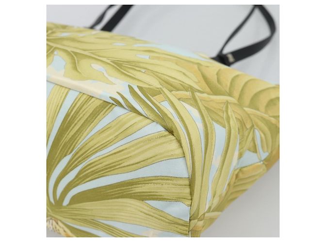 Borsa Tote Salvatore Ferragamo in nylon giallo argento Auth 192729A - vista 15