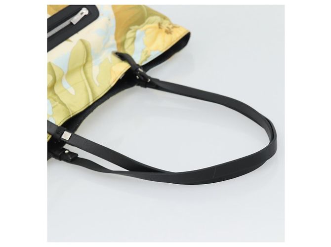 Borsa Tote Salvatore Ferragamo in nylon giallo argento Auth 192729A - vista 7