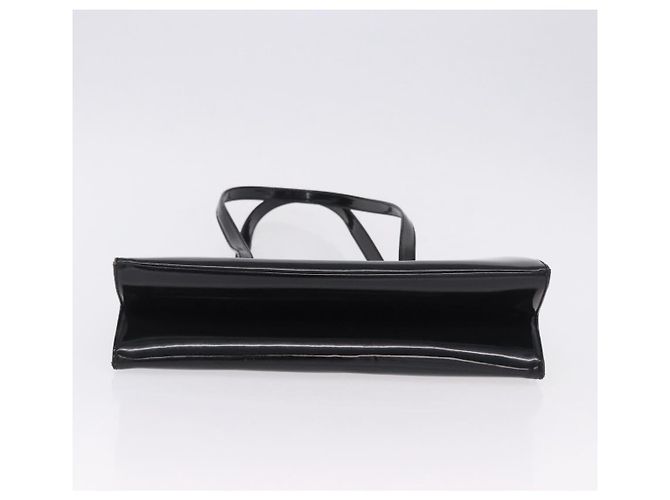 Bolsa Tote Salvatore Ferragamo Gancini em couro envernizado preto e dourado Auth ka5291A - vista 5