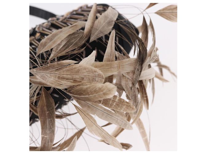 Bulgari Borsa a mano BVLGARI Feather in raso nero e oro Auth 191451SM D'oro - vista 9