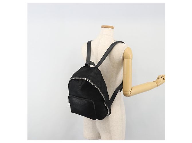 Autre Marque Stella MacCartney Falabella Chain Rucksack Polyester Black 410905 Auth BA14378A Schwarz Silber - Ansicht 28