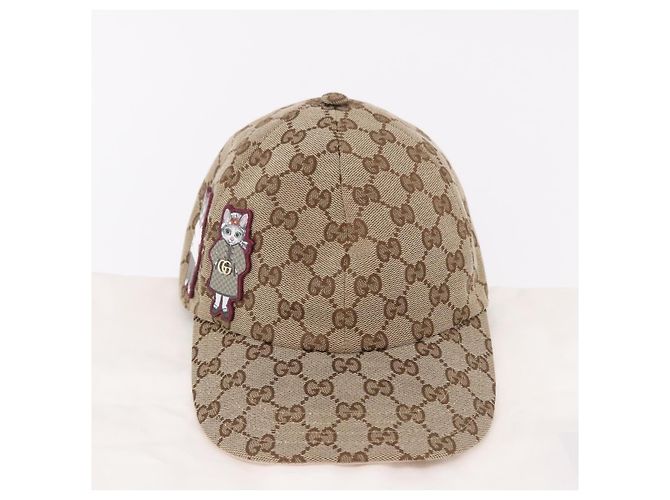 Boné Baseball GUCCI GG Canvas Yuko Higuchi Bege Rosa Auth SW2657SM - vista 12