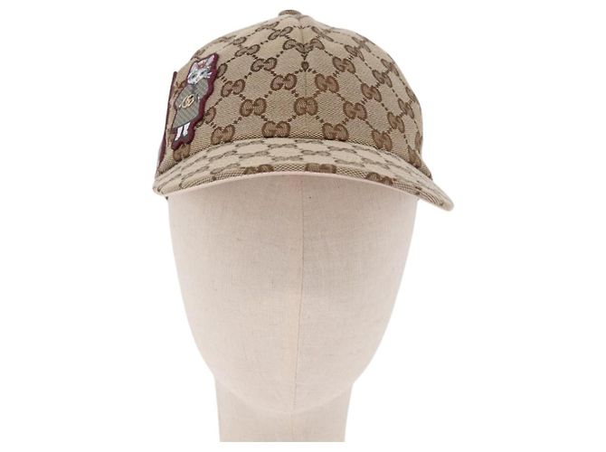 Boné Baseball GUCCI GG Canvas Yuko Higuchi Bege Rosa Auth SW2657SM - vista 13