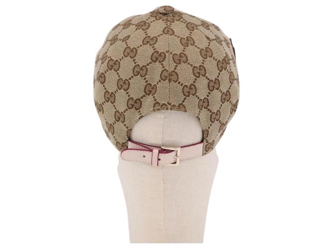 Boné Baseball GUCCI GG Canvas Yuko Higuchi Bege Rosa Auth SW2657SM - vista 2