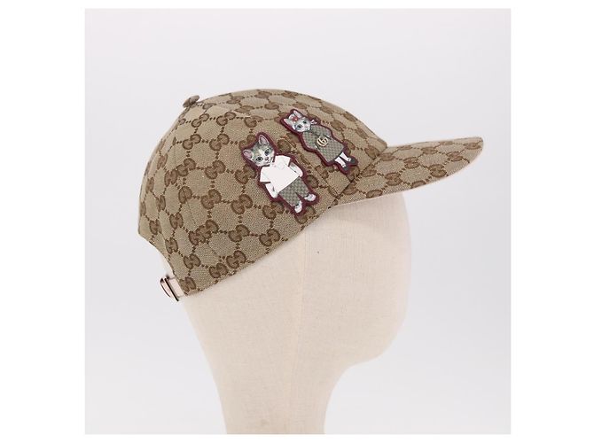 Boné Baseball GUCCI GG Canvas Yuko Higuchi Bege Rosa Auth SW2657SM - vista 4