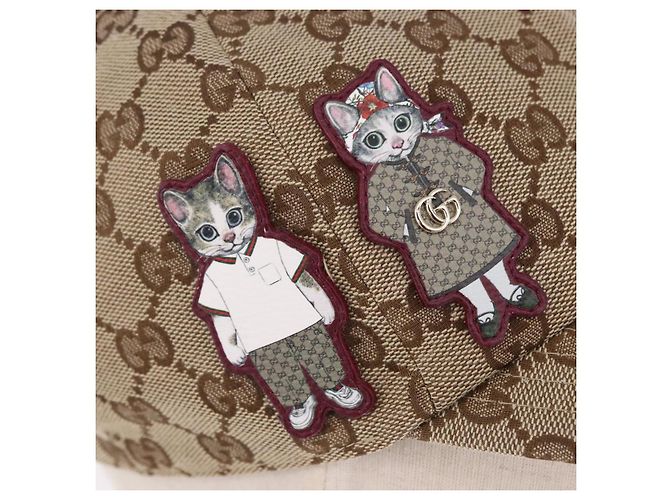Boné Baseball GUCCI GG Canvas Yuko Higuchi Bege Rosa Auth SW2657SM - vista 5