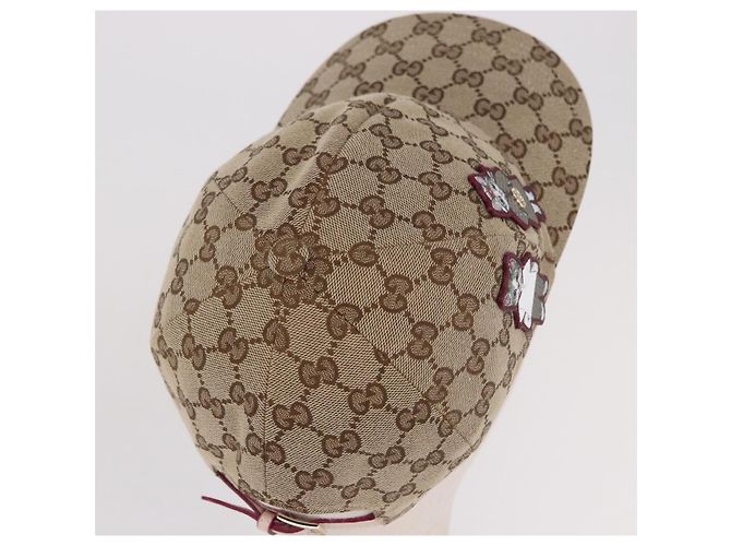 Boné Baseball GUCCI GG Canvas Yuko Higuchi Bege Rosa Auth SW2657SM - vista 7