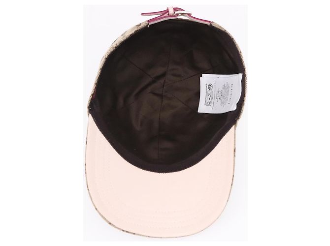 Boné Baseball GUCCI GG Canvas Yuko Higuchi Bege Rosa Auth SW2657SM - vista 8