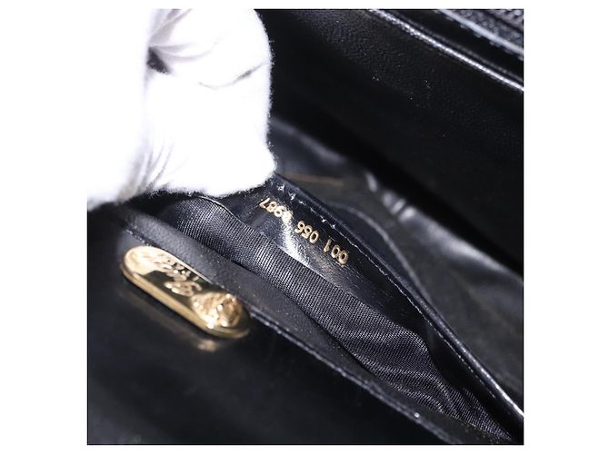 Borsa GUCCI in pelle nera e oro Auth gh2167 Nero D'oro - vista 12