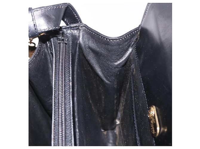 Borsa GUCCI in pelle nera e oro Auth gh2167 Nero D'oro - vista 25