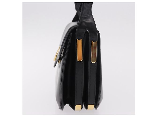 Borsa GUCCI in pelle nera e oro Auth gh2167 Nero D'oro - vista 3