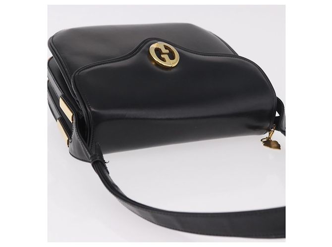 Borsa GUCCI in pelle nera e oro Auth gh2167 Nero D'oro - vista 6