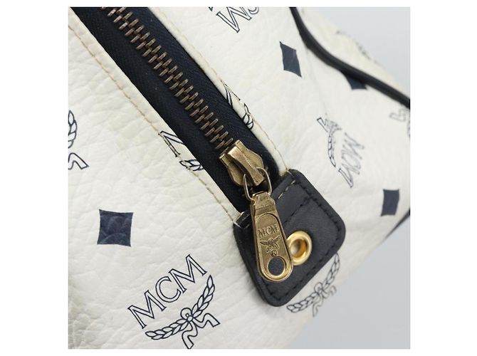 Borsa MCM Vicetos Logogram PVC Pelle White Gold Auth bs36079 Bianco D'oro - vista 10