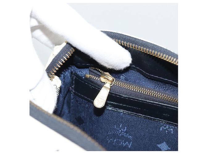 Borsa MCM Vicetos Logogram PVC Pelle White Gold Auth bs36079 Bianco D'oro - vista 19