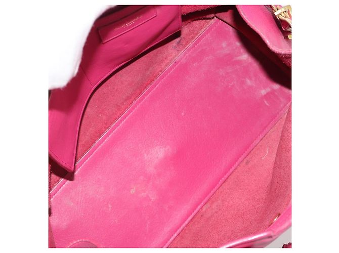 SAINT LAURENT Bolsa Y Line em couro Rosa Ouro 311210 Auth 192291 Dourado - vista 11