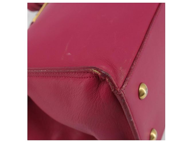 SAINT LAURENT Bolsa Y Line em couro Rosa Ouro 311210 Auth 192291 Dourado - vista 15