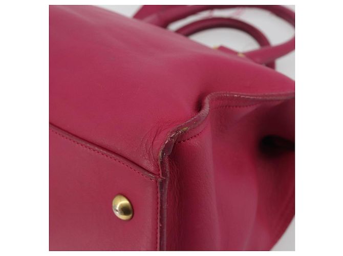 SAINT LAURENT Bolsa Y Line em couro Rosa Ouro 311210 Auth 192291 Dourado - vista 16