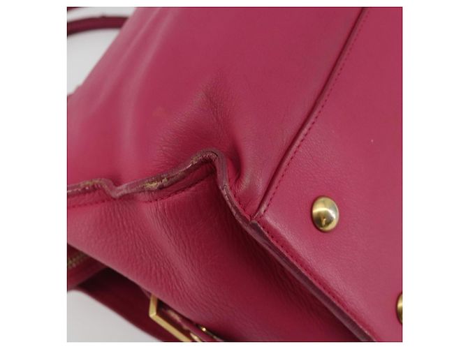 SAINT LAURENT Bolsa Y Line em couro Rosa Ouro 311210 Auth 192291 Dourado - vista 17