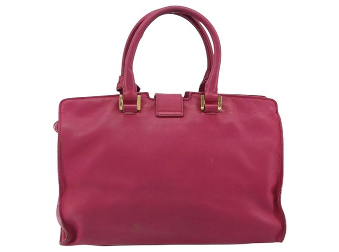 SAINT LAURENT Bolsa Y Line em couro Rosa Ouro 311210 Auth 192291 Dourado - vista 2