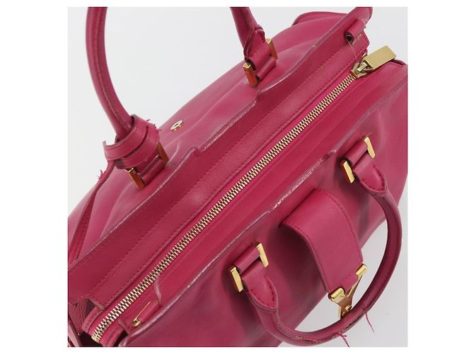 SAINT LAURENT Bolsa Y Line em couro Rosa Ouro 311210 Auth 192291 Dourado - vista 20