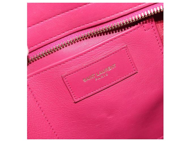SAINT LAURENT Bolsa Y Line em couro Rosa Ouro 311210 Auth 192291 Dourado - vista 22