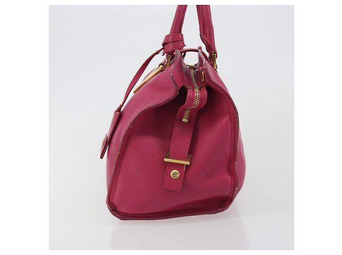 SAINT LAURENT Bolsa Y Line em couro Rosa Ouro 311210 Auth 192291 Dourado - vista 3