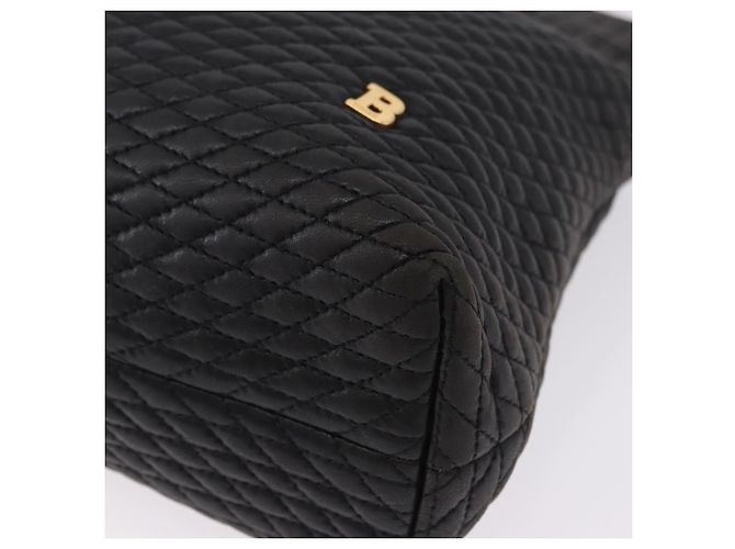 Borsa a Spalla con Catena BALLY in Pelle Nera e Tonalità Oro Auth 191794 Nero - vista 14